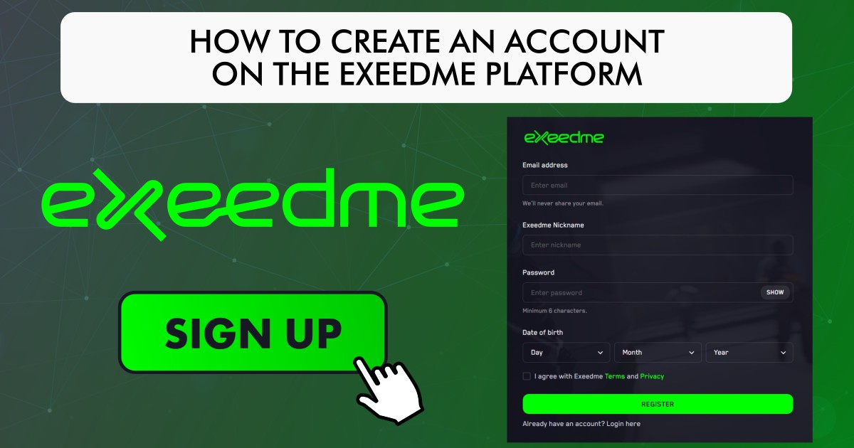 How to create an account on the Exeedme platform